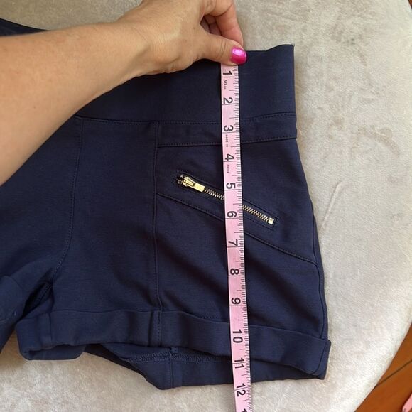 *CI Sono* Jrs XL (Run small) Navy Stretxh Cuffed Lounge Zipper Pocket Shorts EUC - Picture 7 of 9